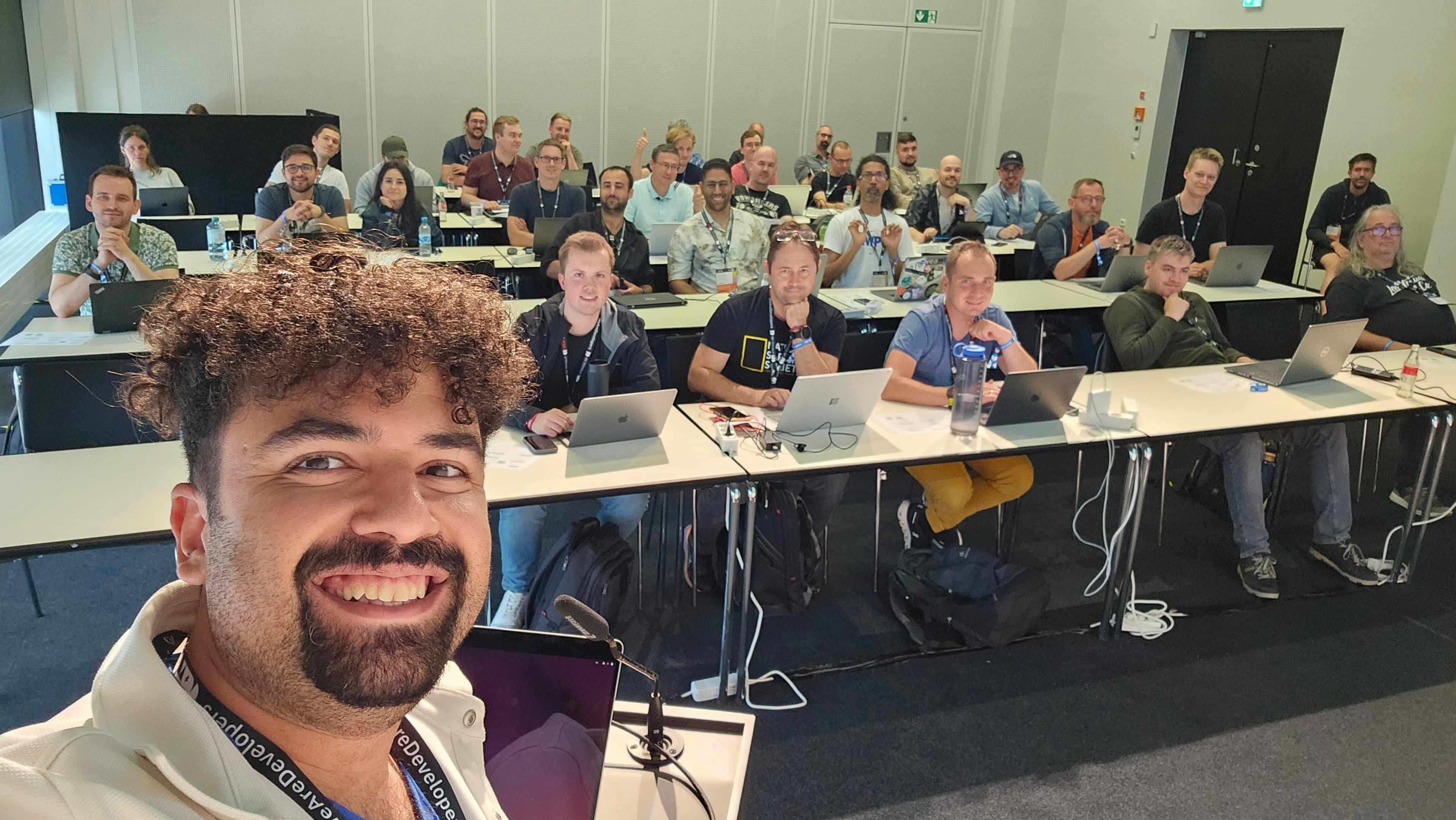 Mohammad-Ali delivering Docker security workshop at WeAreDevelopers World Congress